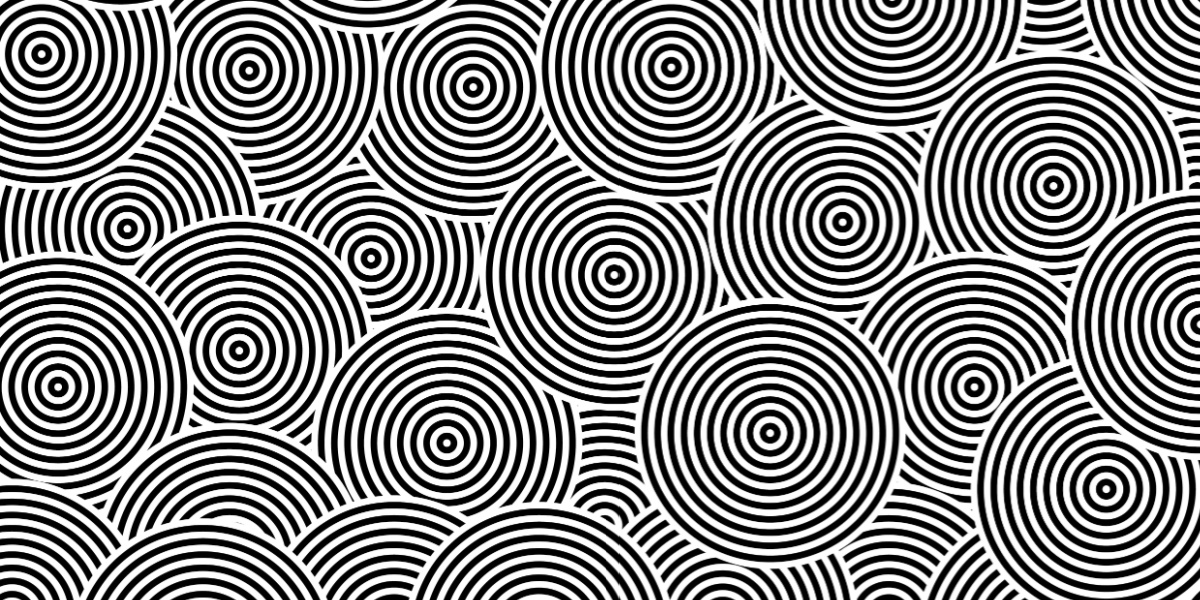 Black concentric circles of varying sizes on a white background.