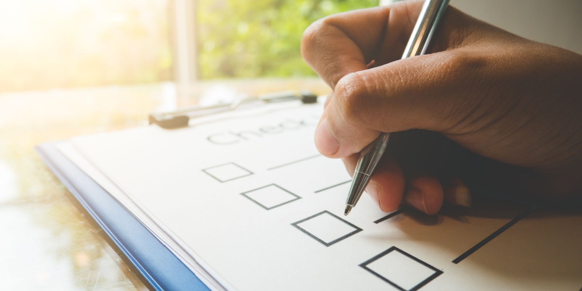 a close-up of a checklist