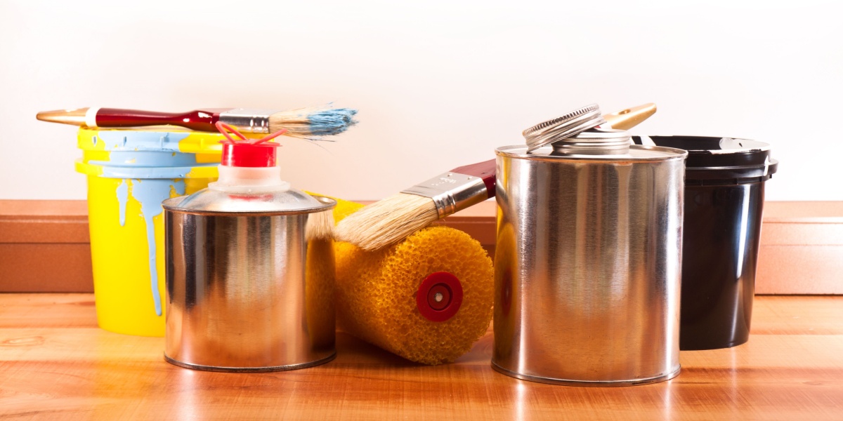 a photo of different types of inhalants like cans of paint, thinners, etc.